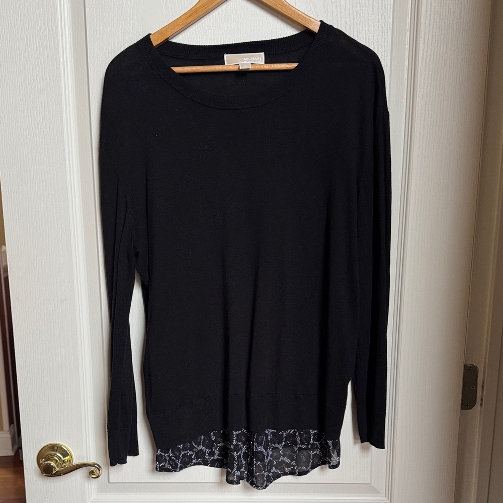 Michael Kors Black Sweater With Python Accent Blo… - image 1